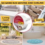 Trazon Carpet Tape Double Sided - Rug Tape Grippers for Hardwood Floors and Area Rugs - Carpet Binding Tape Strong Adhesive and Removable, Heavy Duty Stickers Tape, Residue Free (2 Inch / 5 Yards) - Image 6